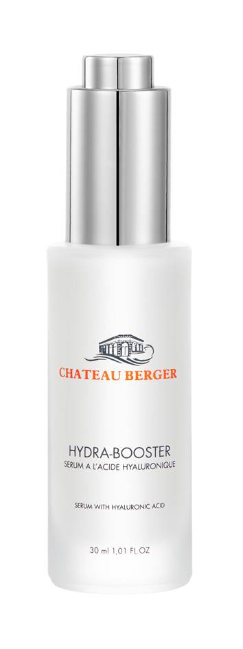 sérum hydra booster à l'acide hyaluronique de chateau berger pour les peaux fatiguées en perte d'élasticité, de tonicité et de volume